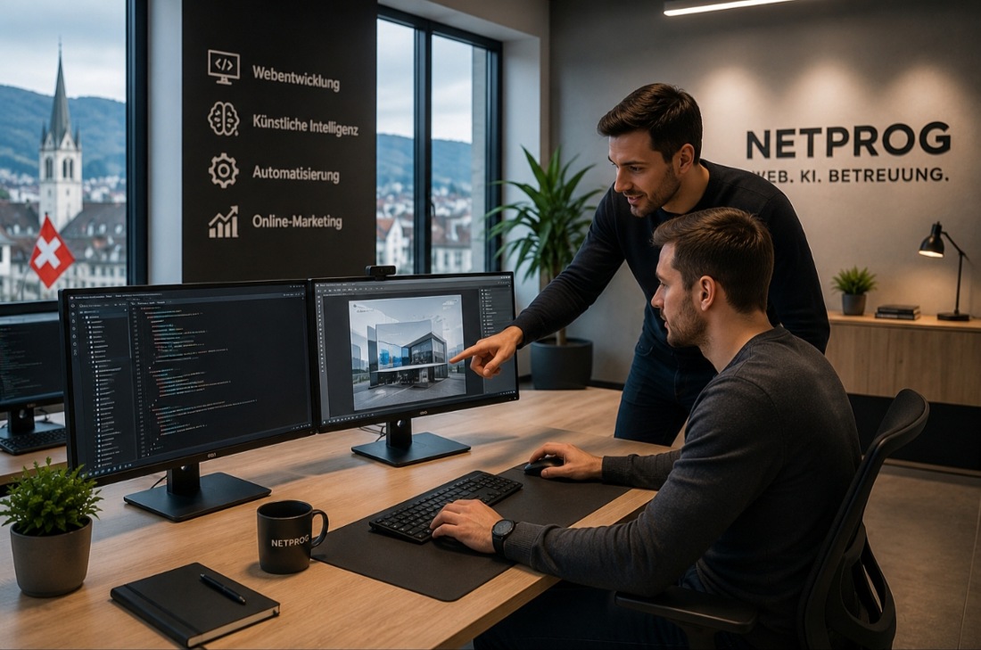 Das NetProg Team entwickelt moderne digitale Lösungen für Schweizer Unternehmen.